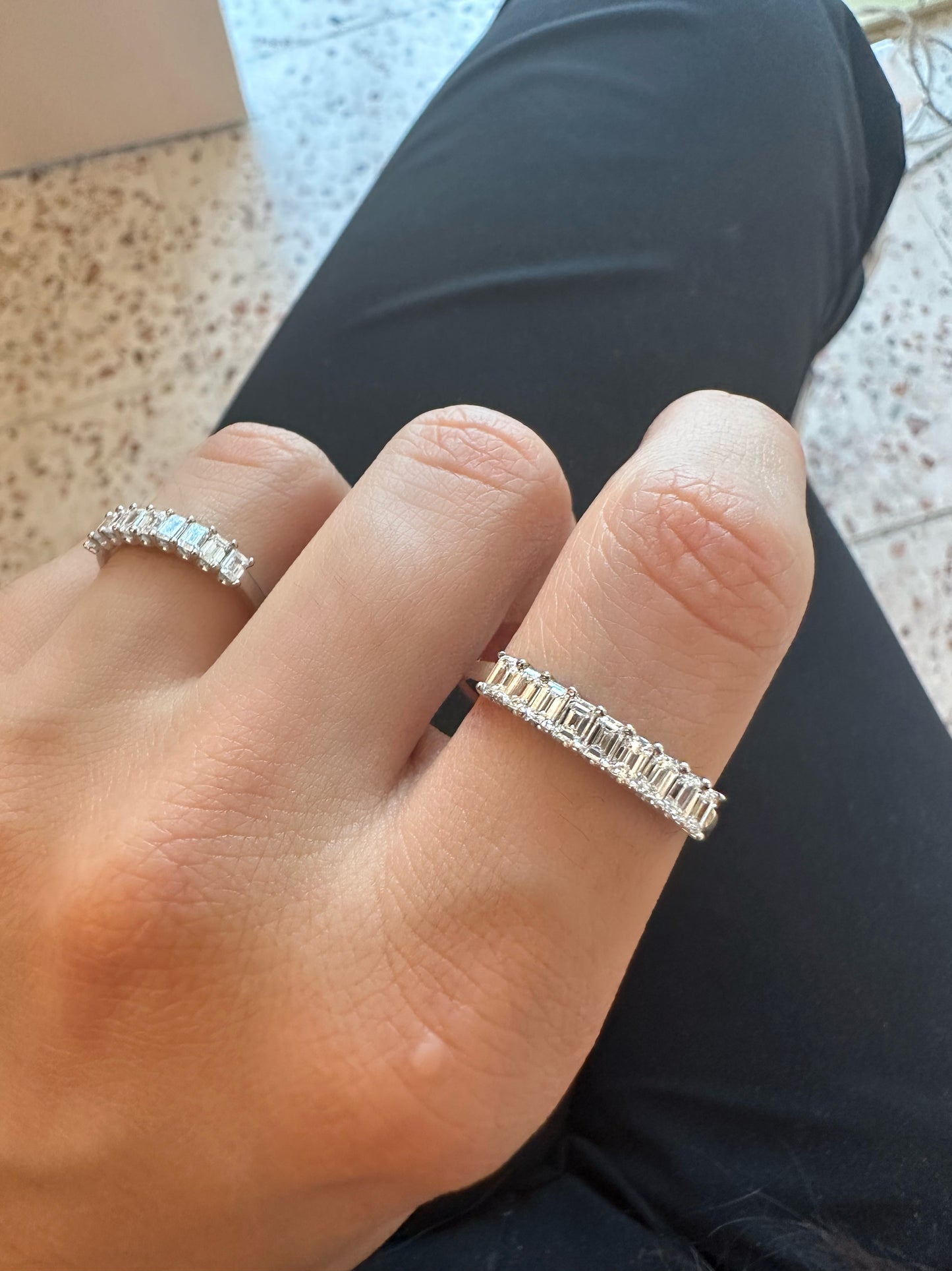 Half Churumbela emerald cut diamonds 0.10ct each