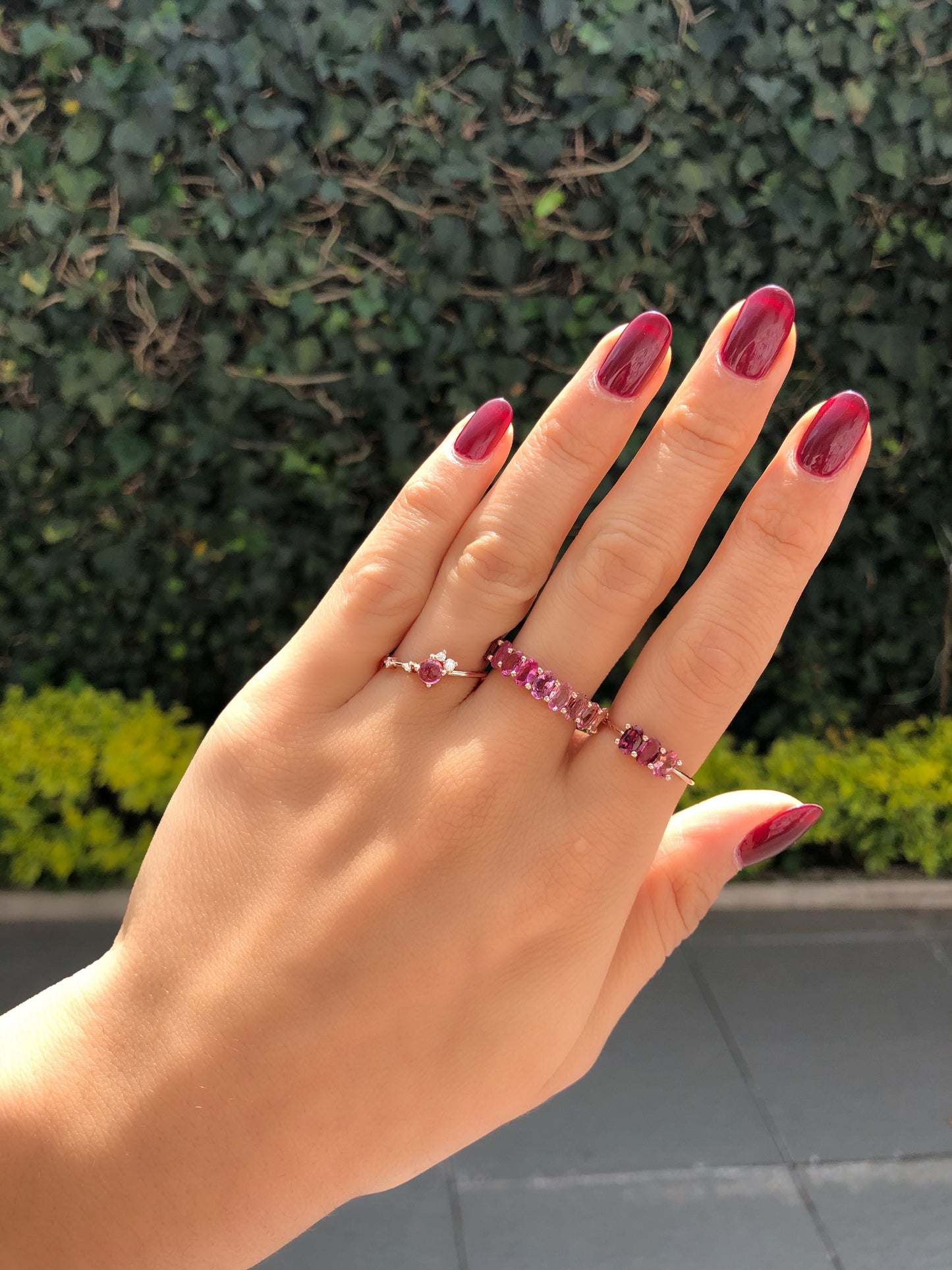 Anillo Soluna Turmalina Rosa Degradado