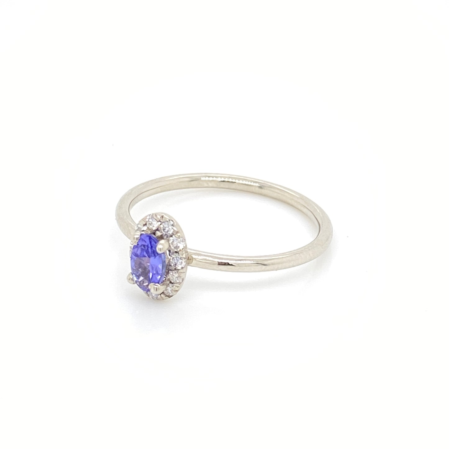 Tanzanite Ring with Diamond Halo