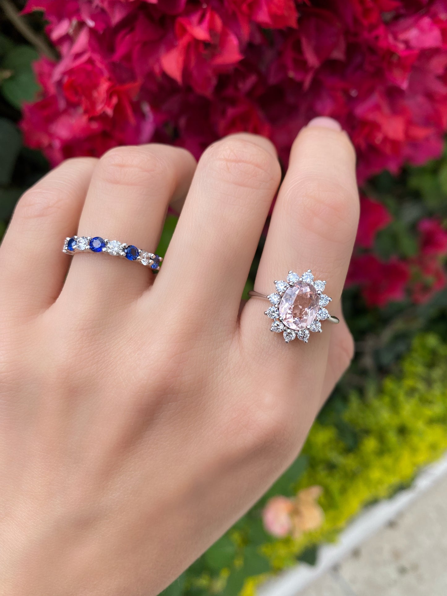 “Kate” Morganite Ring with Diamonds