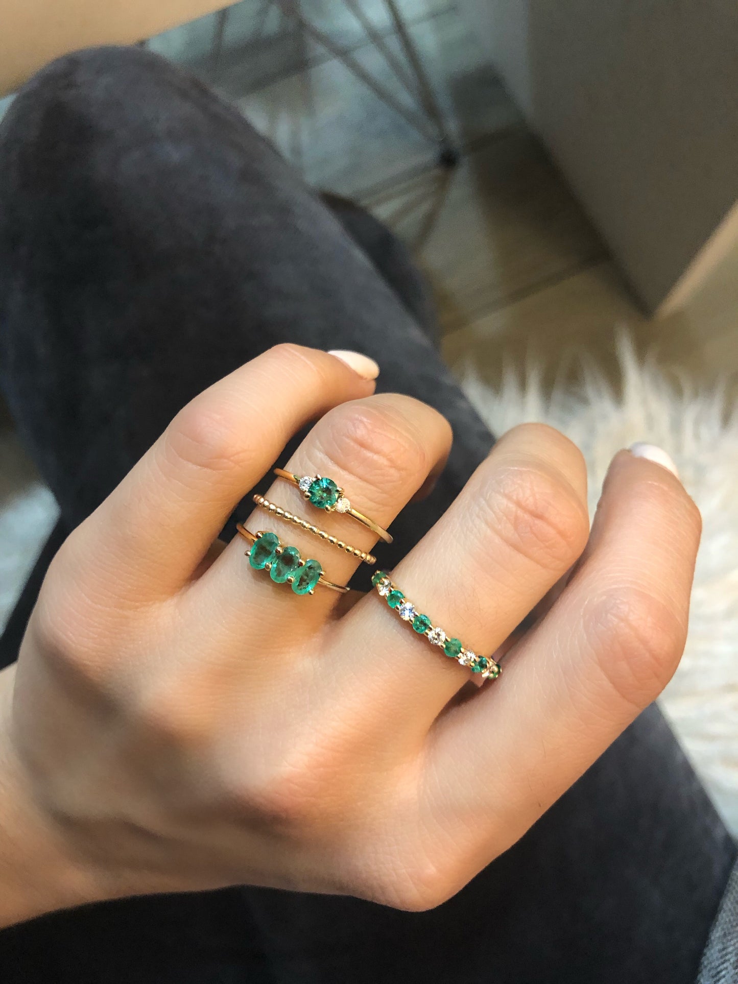 Soluna Ring with Emeralds