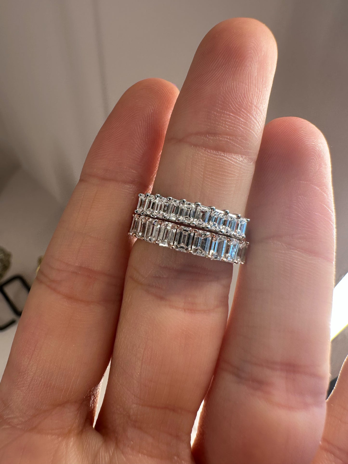 Half Churumbela emerald cut diamonds 0.10ct each