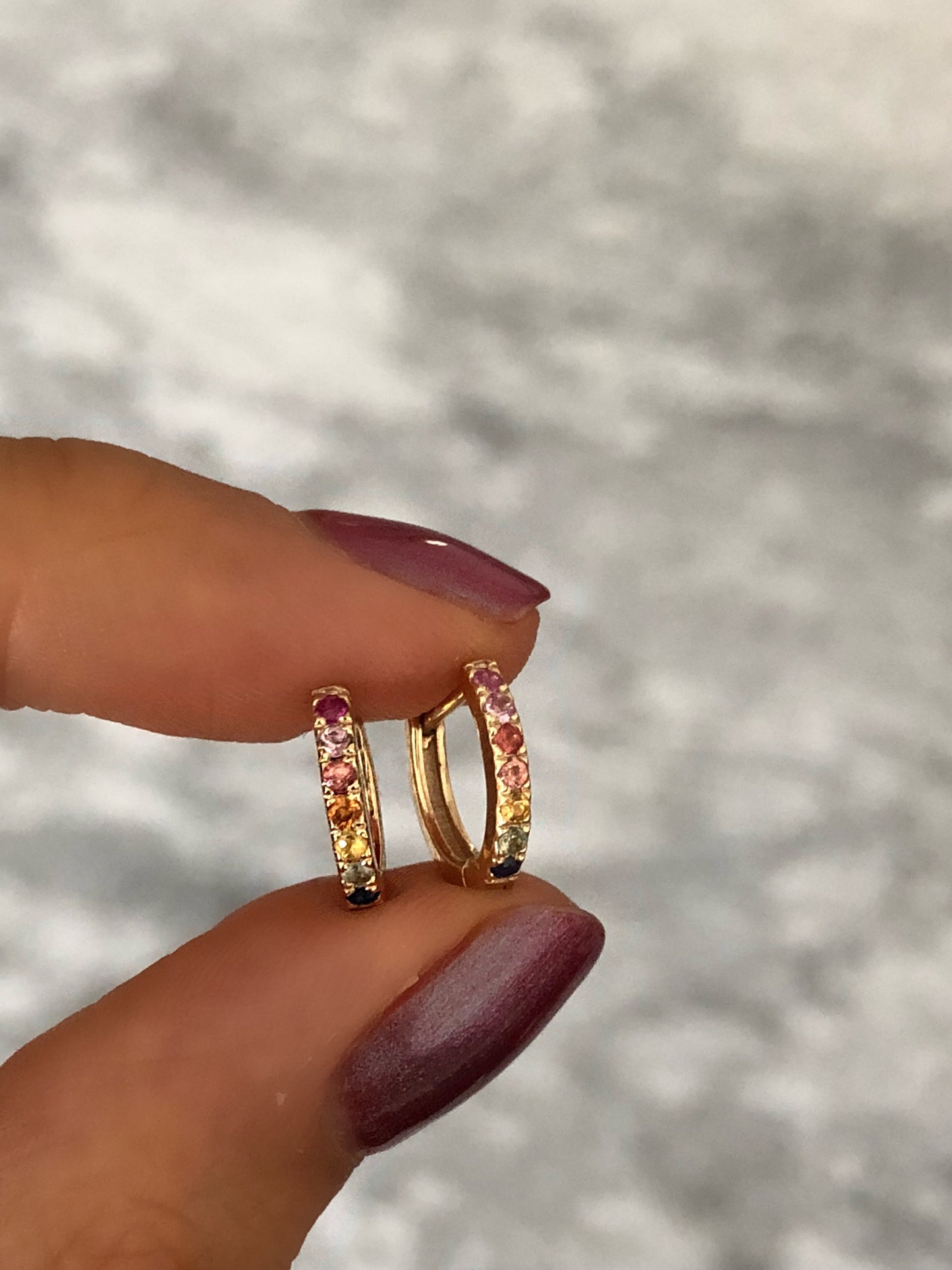 Malke Rainbow Hoop Earrings (One Piece)