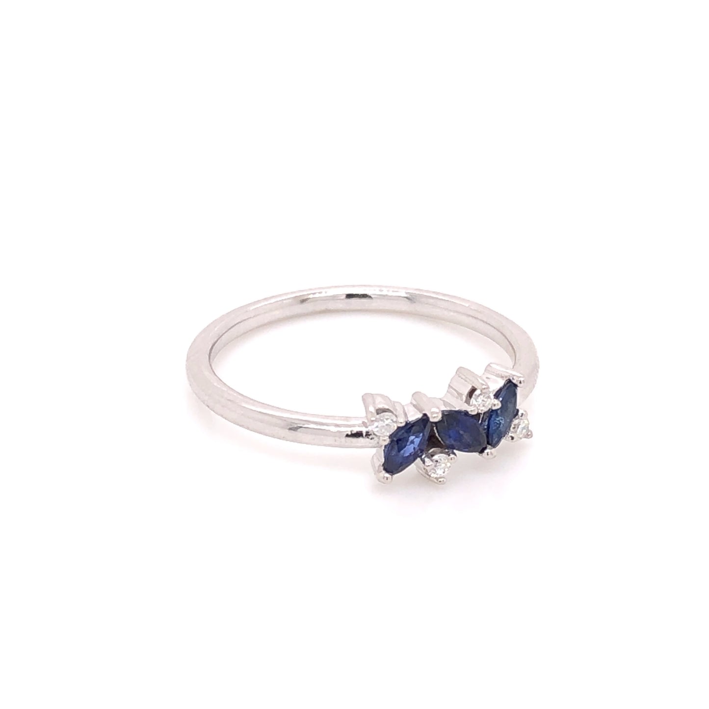 Anillo de Zafiros Marquis con Diamantes (pieza única)