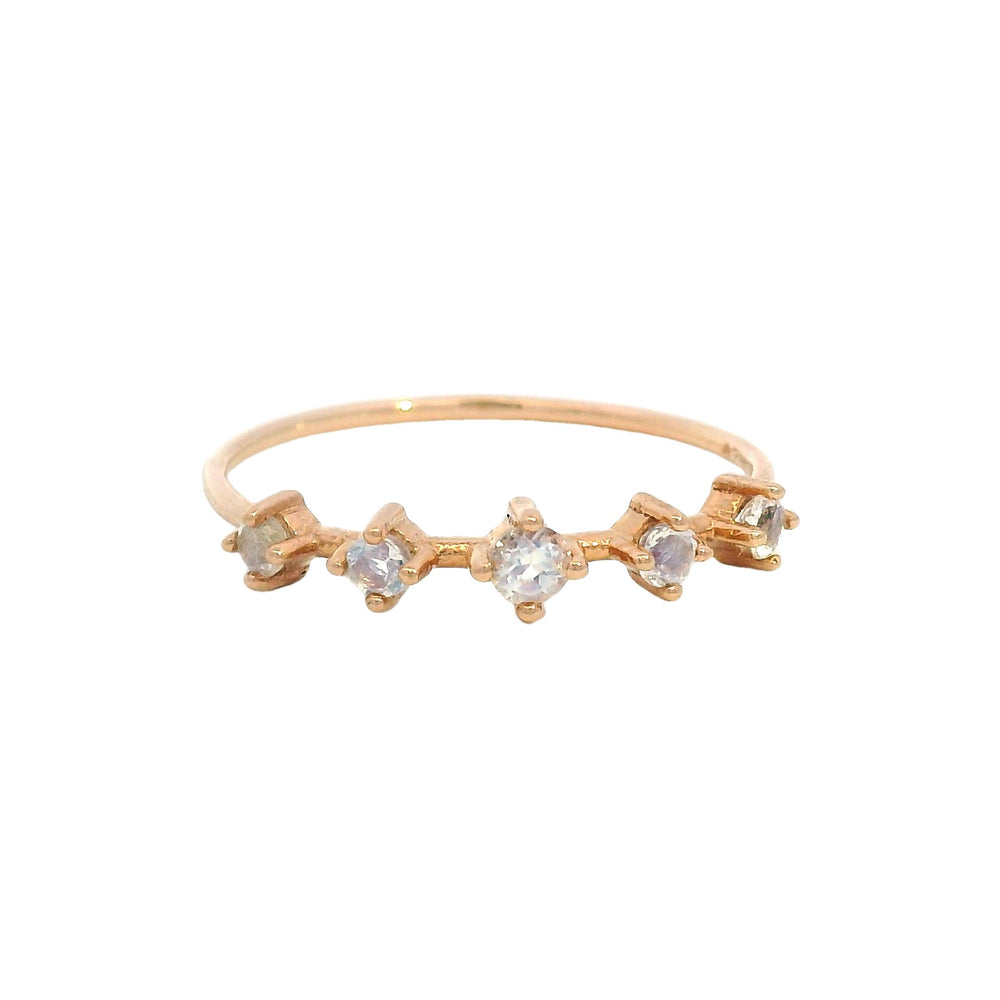 ENTREGA INMEDIATA / Anillo Marlena de Moonstones / Oro rosa 14K / Talla 7