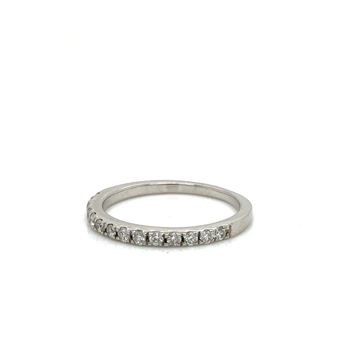 ENTREGA INMEDIATA / Media Churumbela Amelia de Diamantes Blancos / Oro Blanco 14k / Talla 6