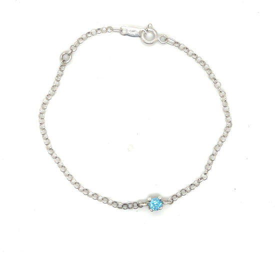 Silver Bracelet with Swiss Blue Topaz