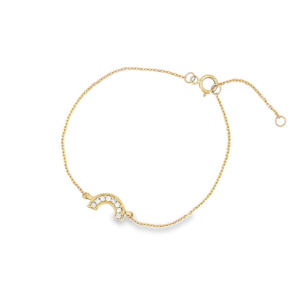 ENTREGA INMEDIATA / Pulsera de Arcoiris con Diamantes / Oro amarillo 14K