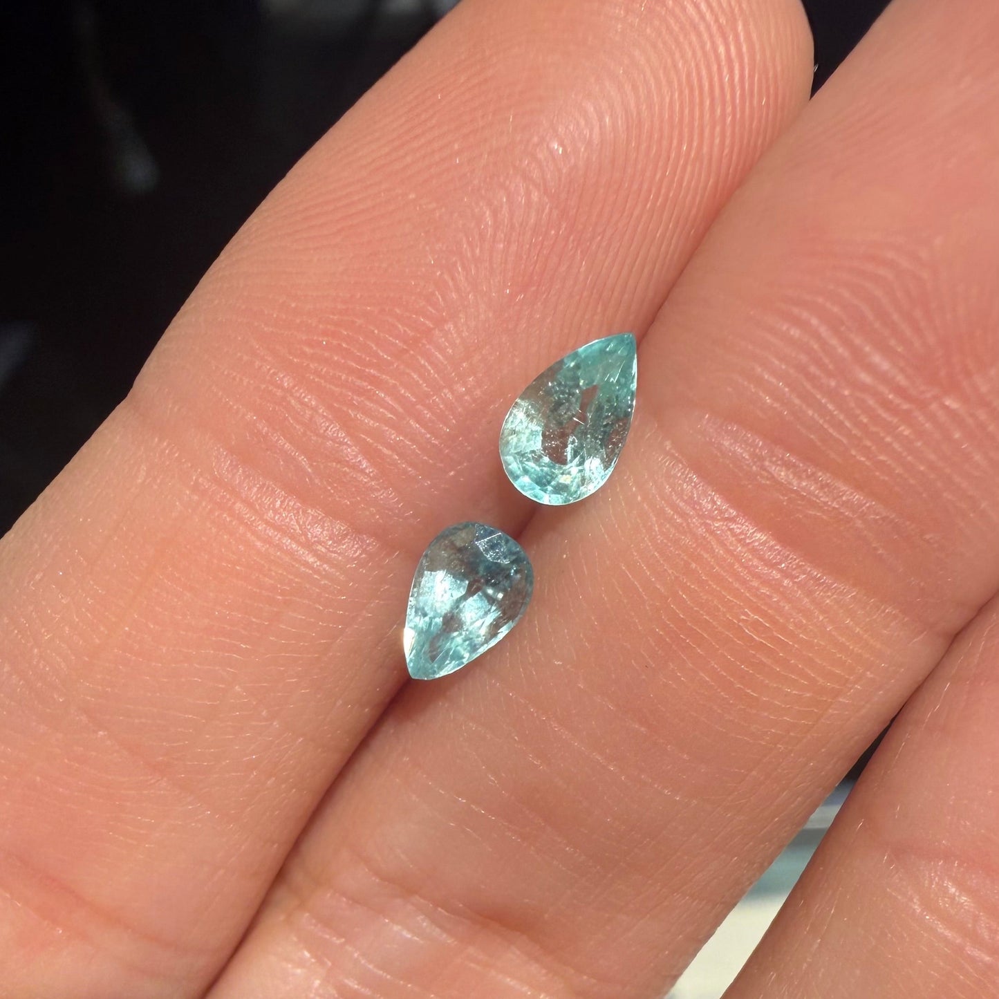 Par de Turmalinas Paraiba Corte Gota Para Aretes 0.89ct