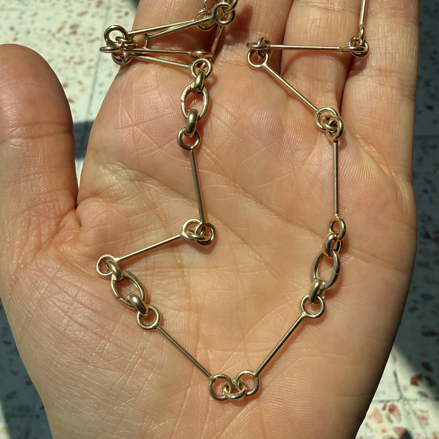 Cadena Línea con 3 Conectores para Charms Semi Hueca