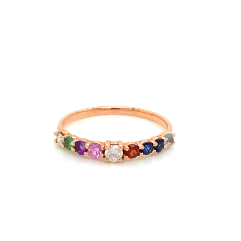 IMMEDIATE DELIVERY / Churumbela Type Stones Ring / 14k Rose Gold / Size 8