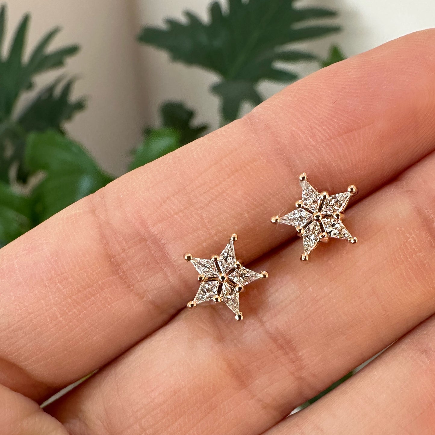 Aretes de Estrella de Diamantes