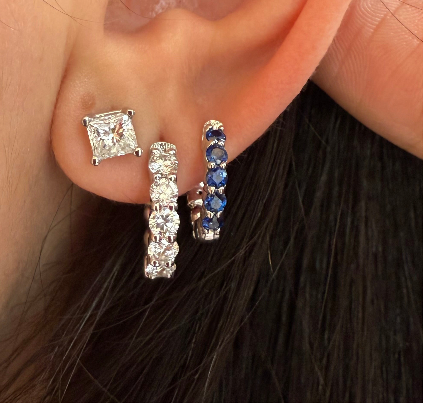 Aretes de Diamante de 0.50ct cada uno (total 1ct) corte PRINCESS