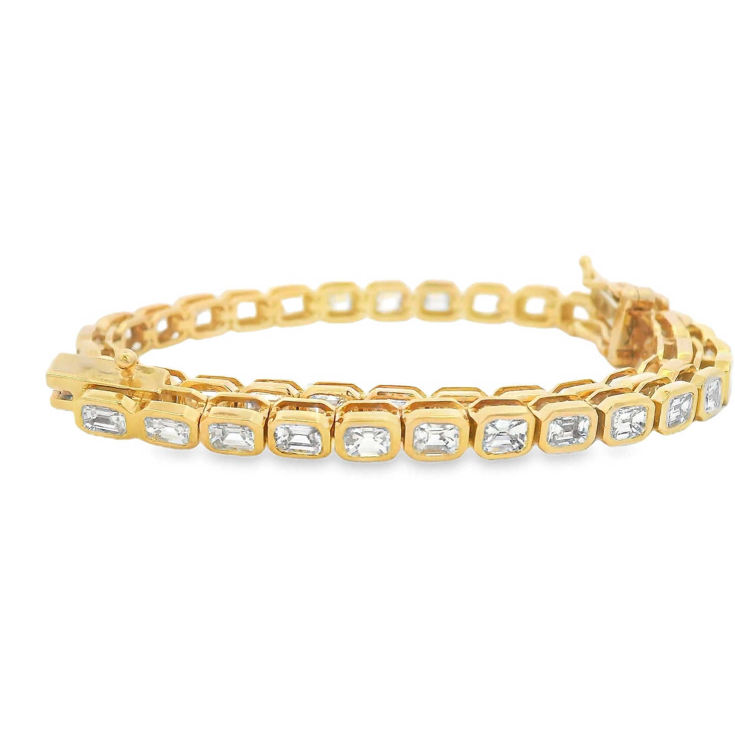 Pulsera Tenis Diamantes Corte Esmeralda Biselada Pamela CHICA