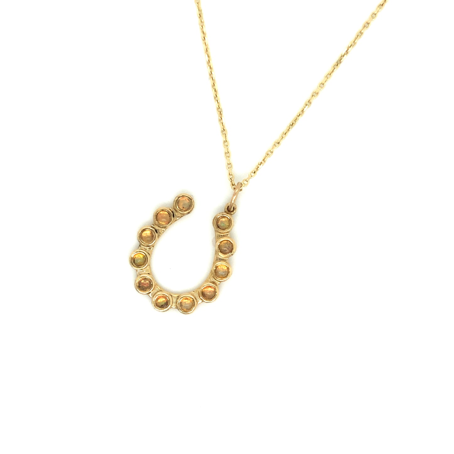 IMMEDIATE DELIVERY / Opal Horseshoe Necklace / 14k Yellow Gold