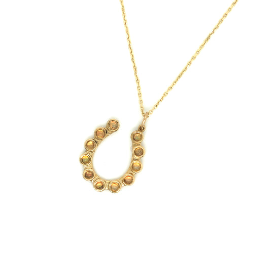 IMMEDIATE DELIVERY / Opal Horseshoe Necklace / 14k Yellow Gold