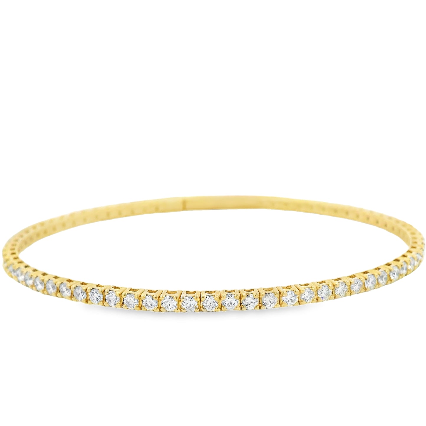 Pulsera Tenis Bangle Flexible 1ct (media vuelta de diamantes al perimetro)