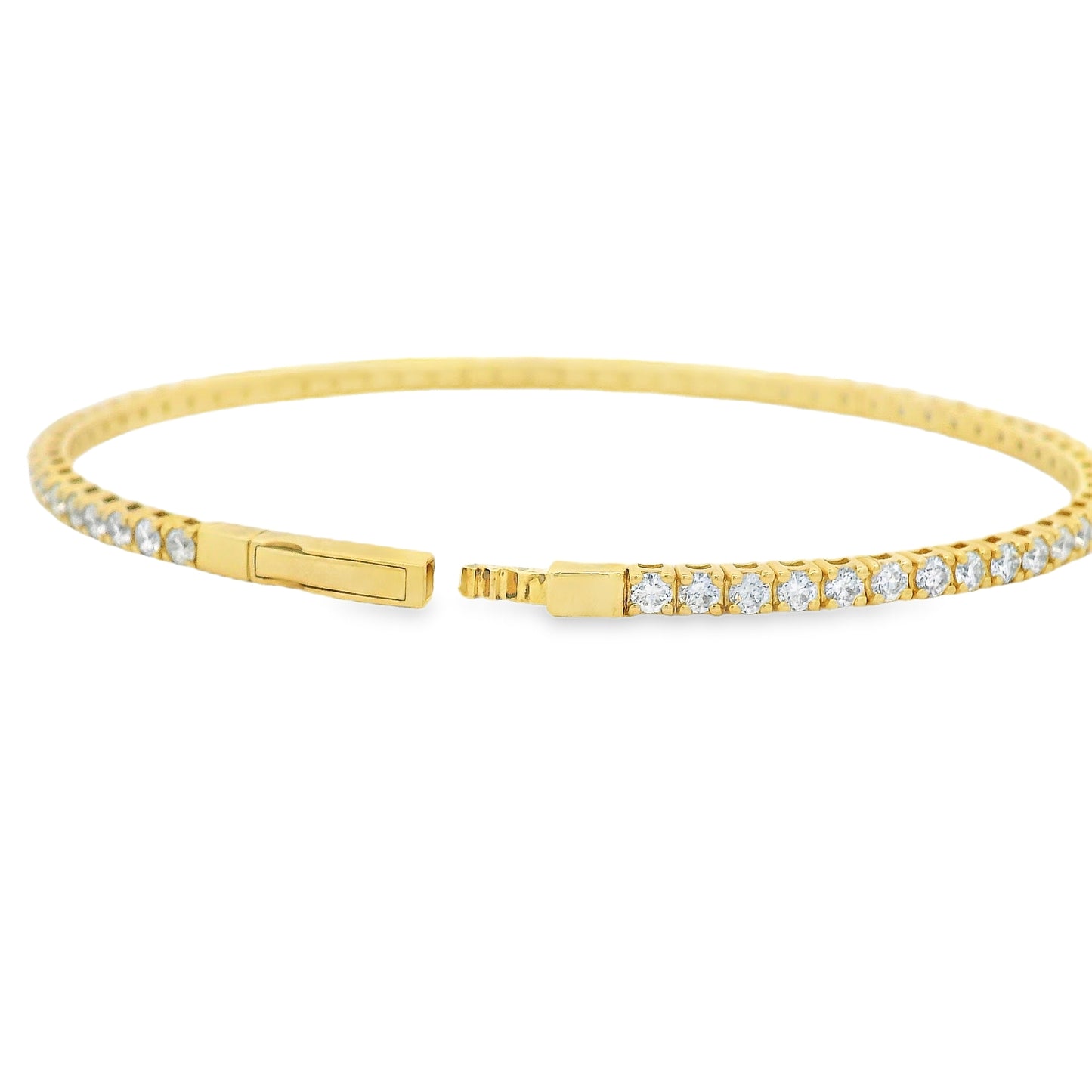 Pulsera Tenis Bangle Flexible 2ct (pulsera completa de diamantes)