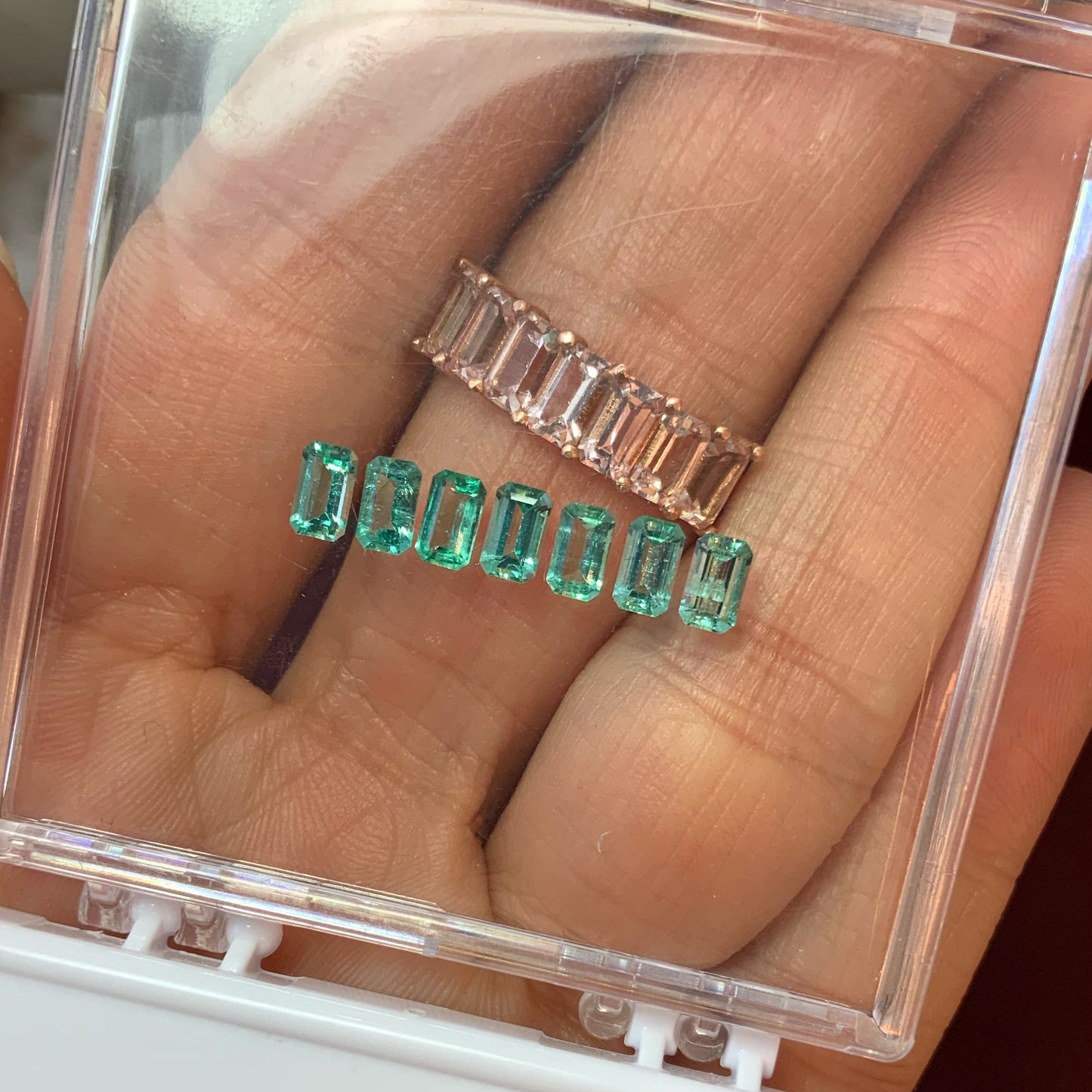 Media Churumbela de Esmeralda Menta corte esmeralda