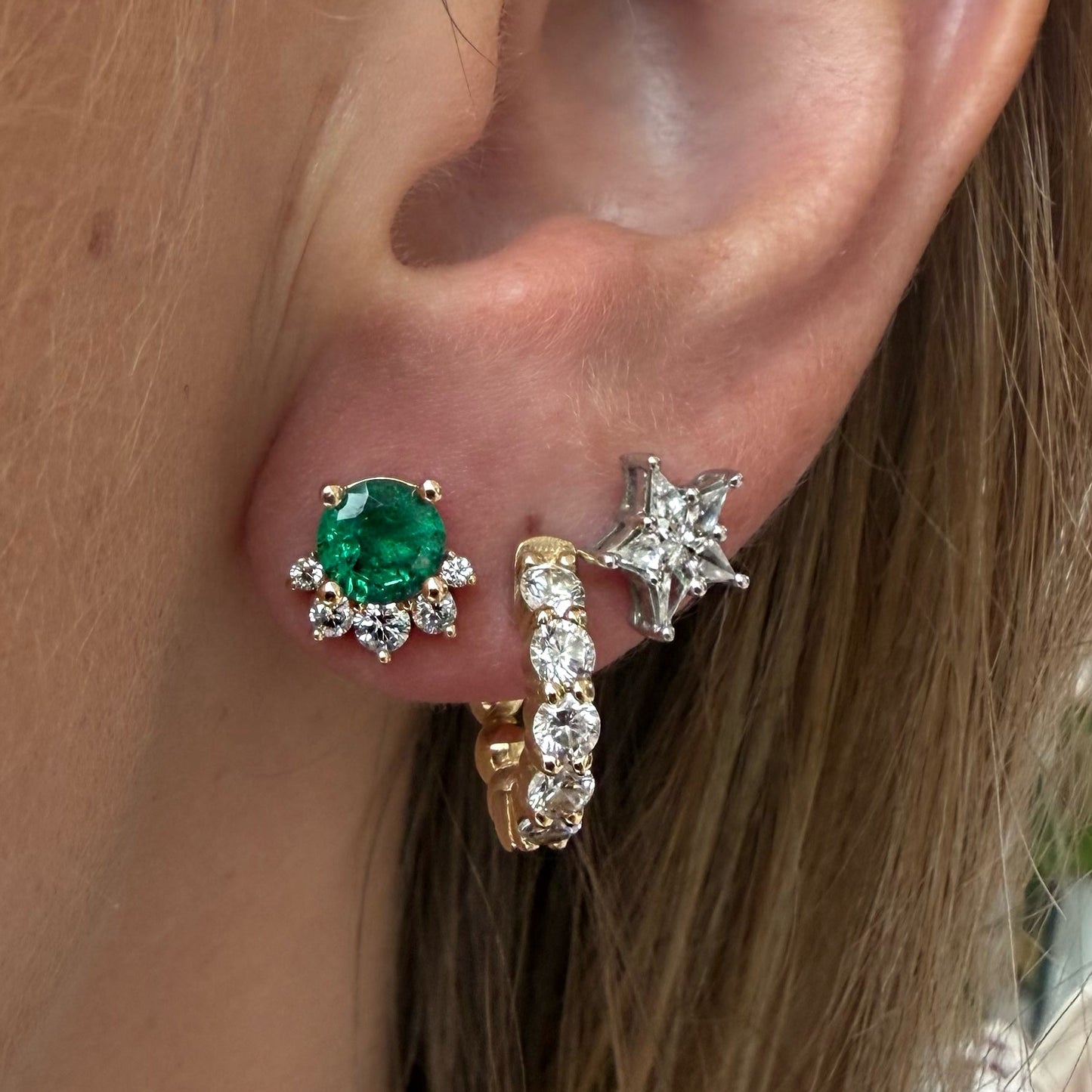 Par de Aretes de Esmeralda Mercedes