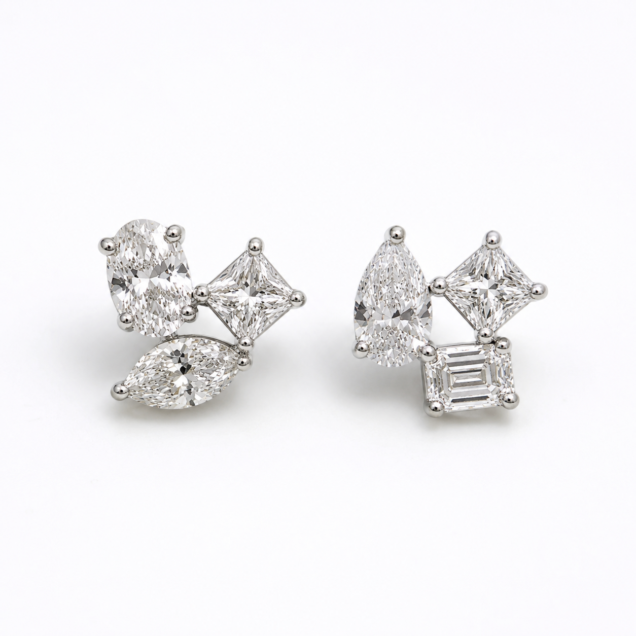 Aretes de diamantes Multishape 1.5ct