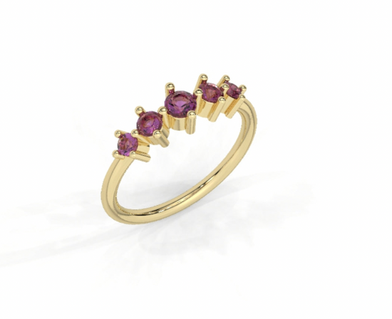 E5 - ANTICIPO/APARTADO Zafiros rosas opalescentes (anillo tipo Elisa) precio total 9,750 pesos