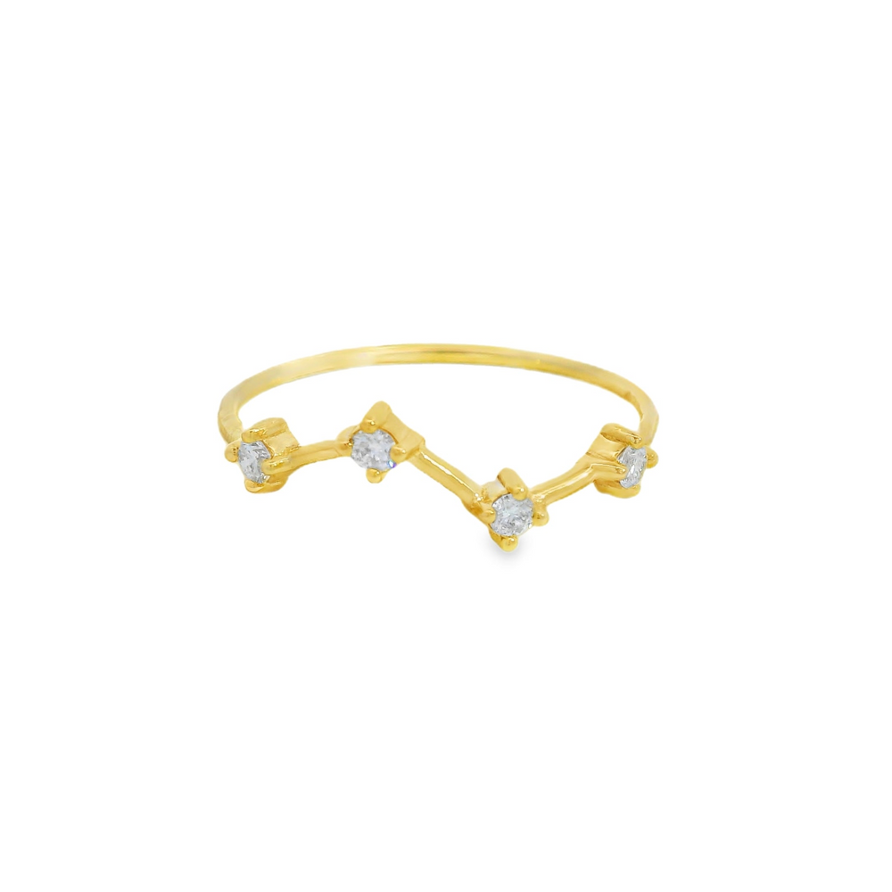 ENTREGA INMEDIATA / Anillo Magdalena con Diamantes / Oro amarillo 14K / Talla 7.5