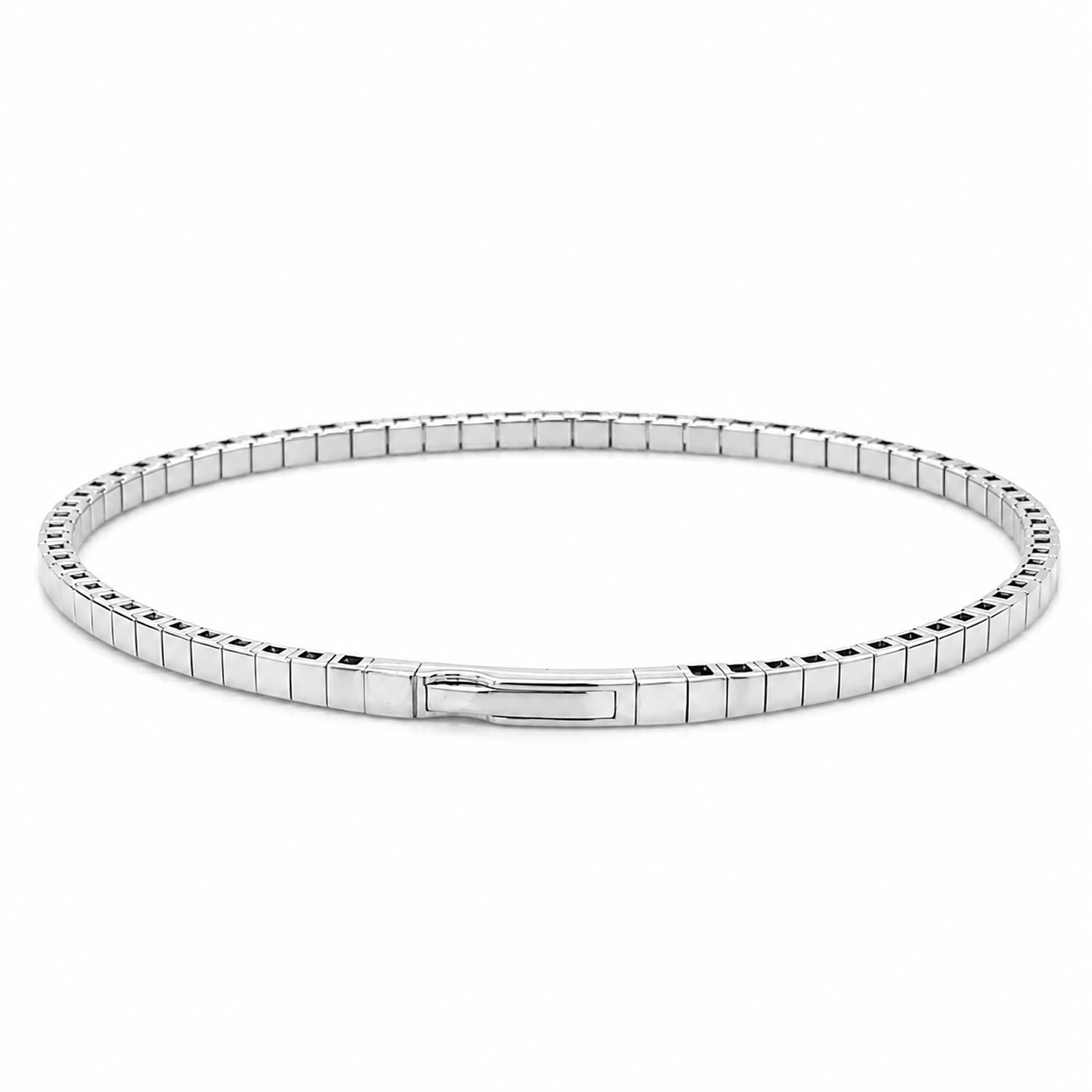 Pulsera Tenis Bangle Flexible 1ct (media vuelta de diamantes al perimetro)