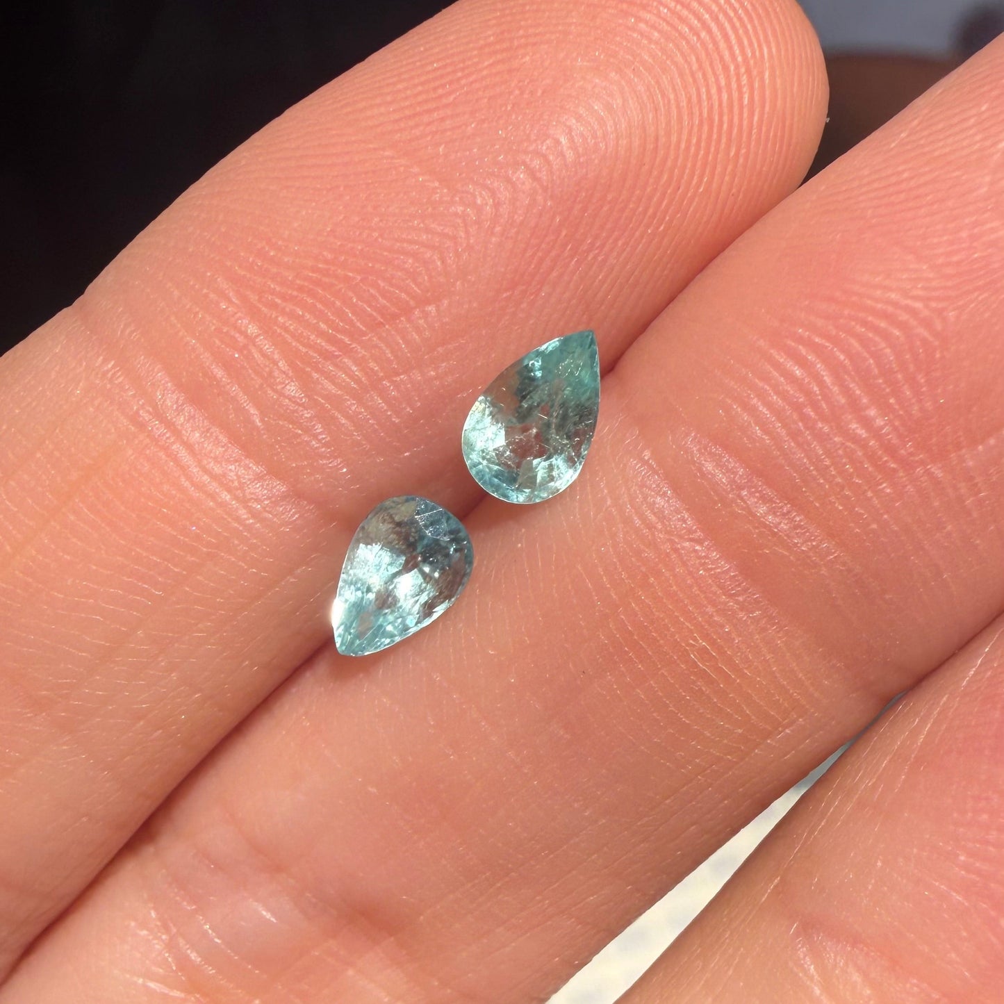 Par de Turmalinas Paraiba Corte Gota Para Aretes 0.89ct