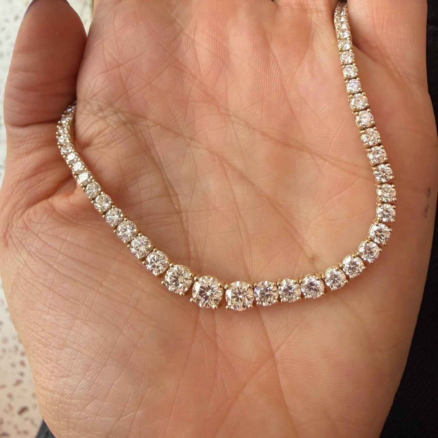 Collar Tenis con Cadena Paperclip de 6.5ct