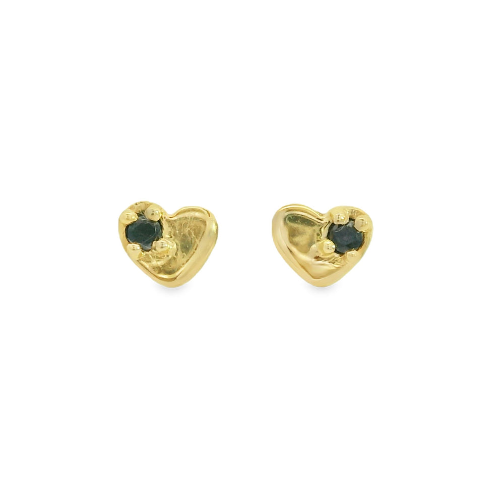 
                      
                        ENTREGA INMEDIATA / Aretes Corazón Mini con Diamantes Negros / Oro amarillo 14K / PAR
                      
                    