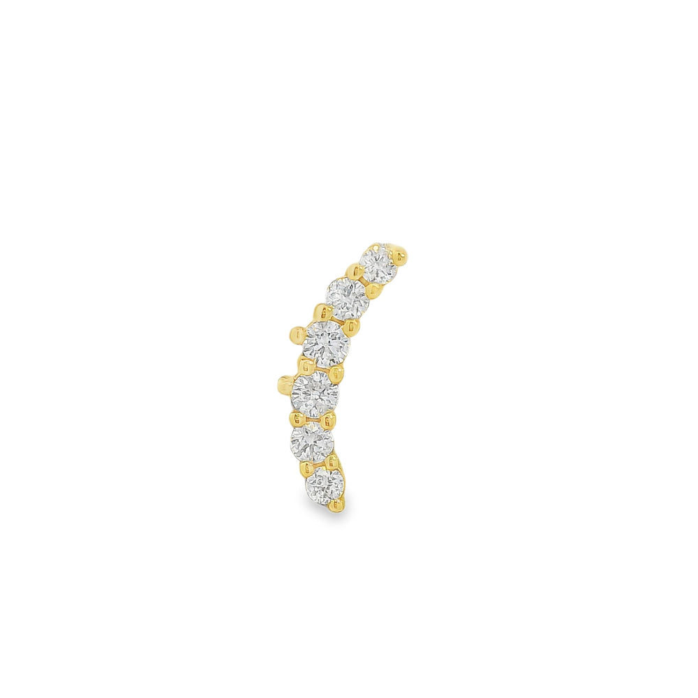 
                      
                        ENTREGA INMEDIATA / PIEZA ÚNICA / Arete media luna con Diamantes / Oro amarillo 14K / UNA PIEZA
                      
                    