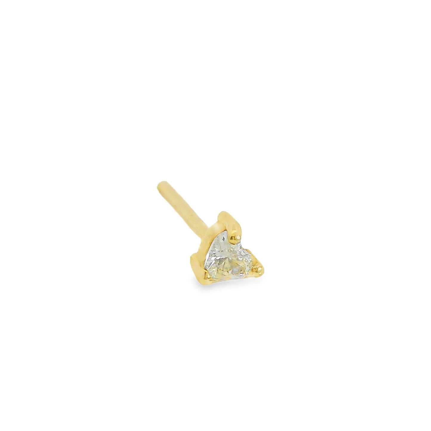 ENTREGA INMEDIATA / Arete Personalizado con Diamante corte Corazón 10pts / Oro rosa 14K / (UNA PIEZA)