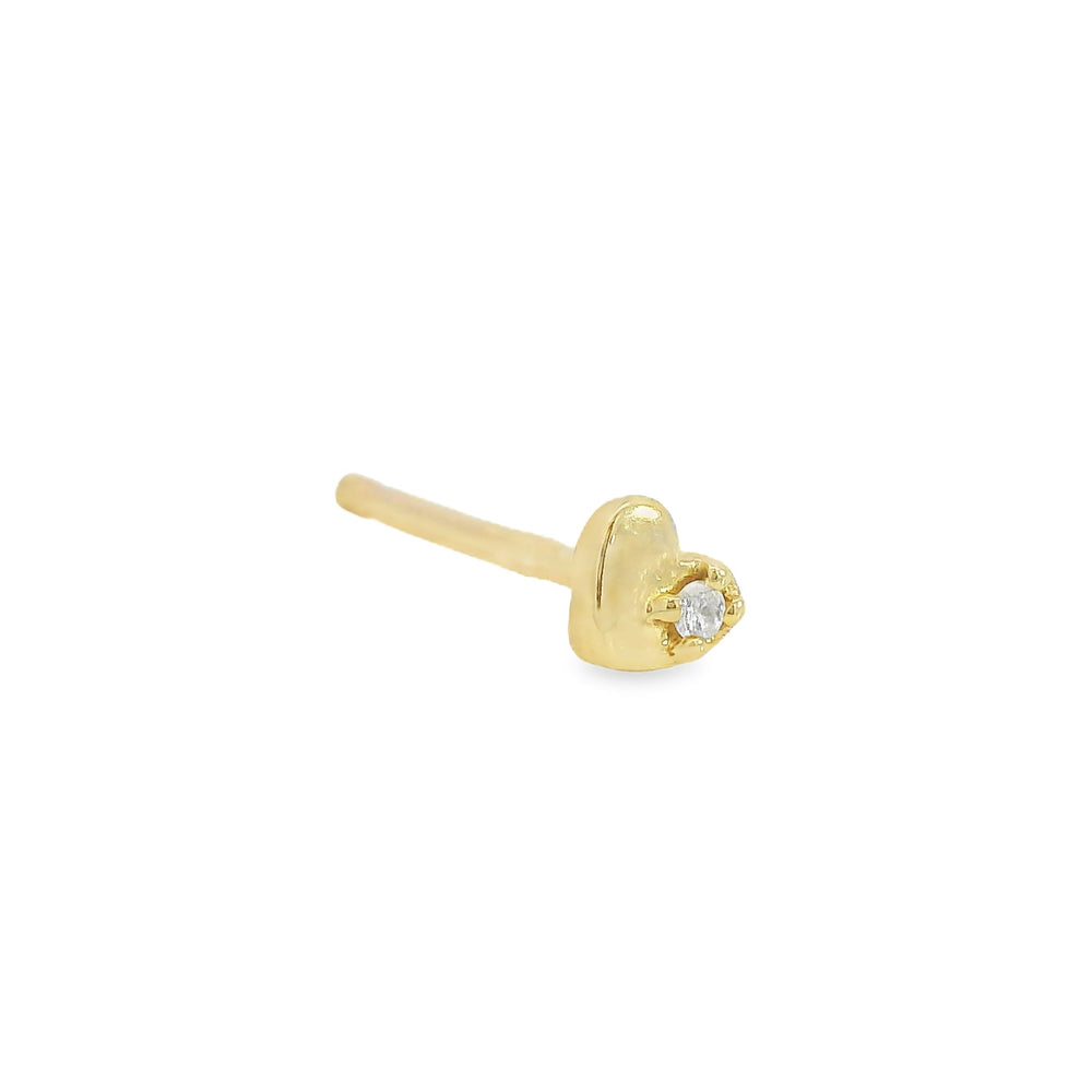 
                      
                        ENTREGA INMEDIATA / Arete Corazón Mini con Diamantes / Oro amarillo 14K / (UNA PIEZA)
                      
                    