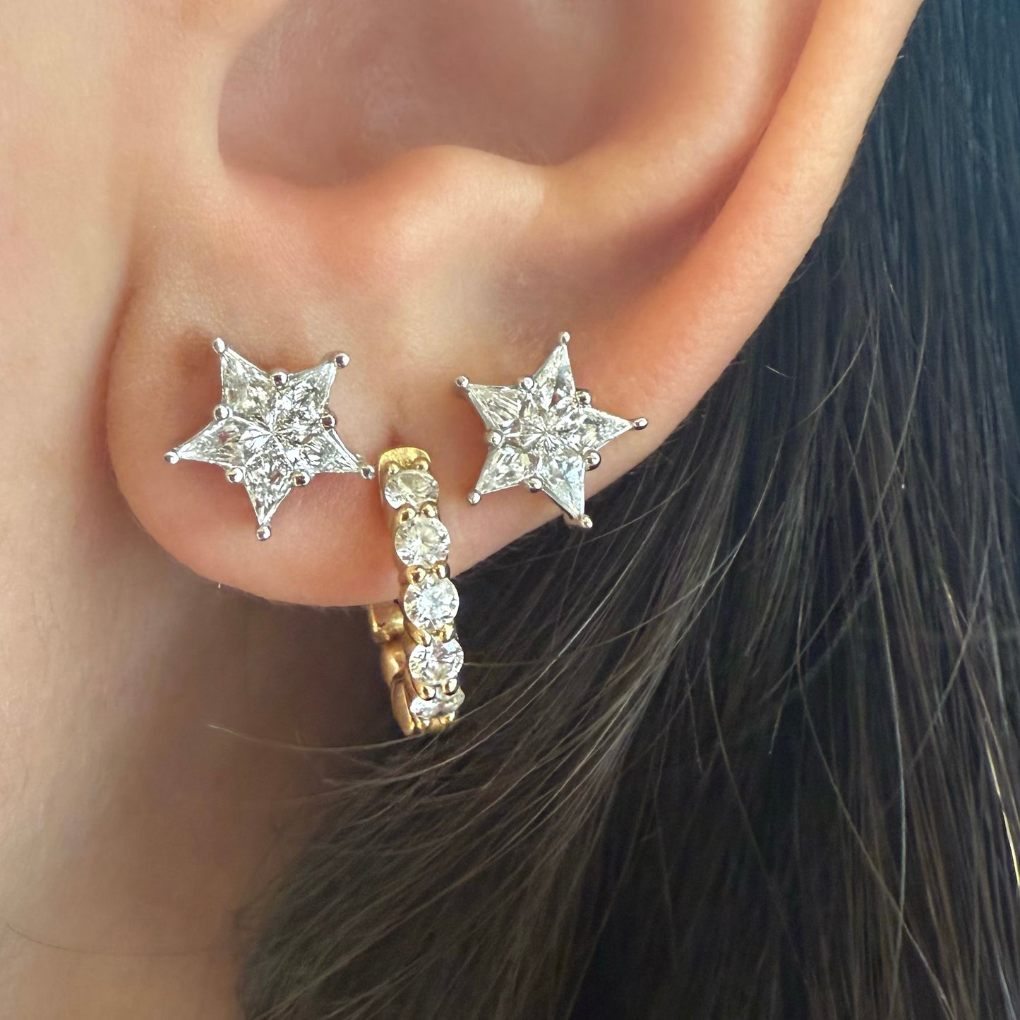 Aretes de Estrella de Diamantes