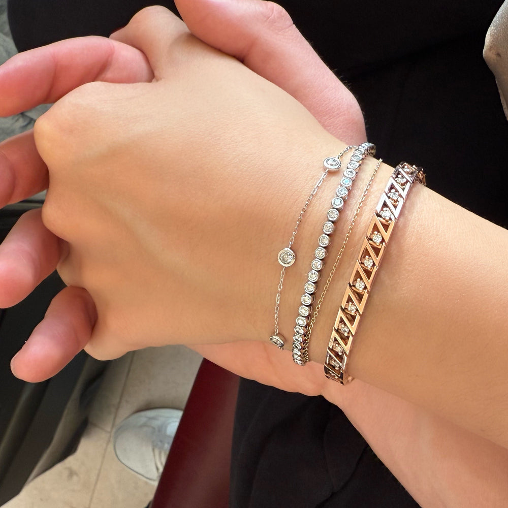 Pulsera de 5 Diamantes Biselados 0.60ct