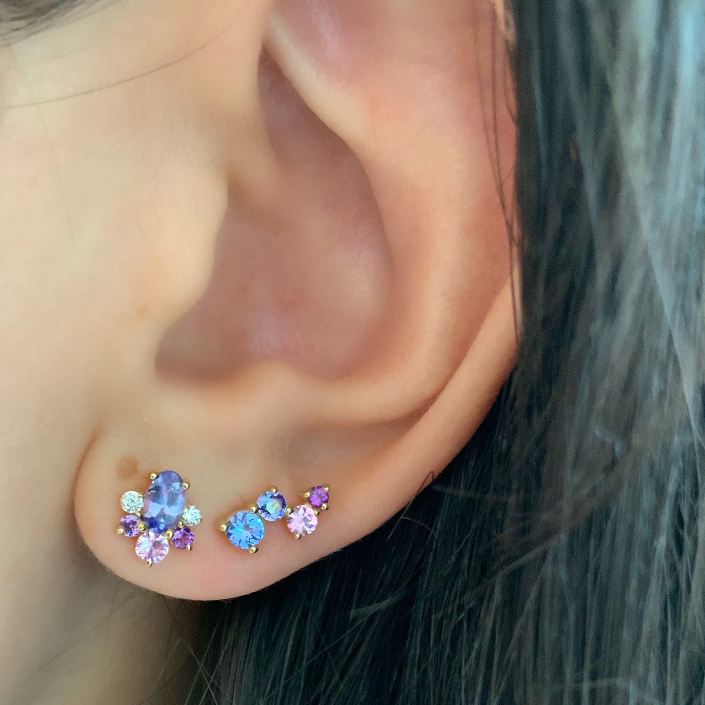 Aretes Jacaranda Cluster (par)