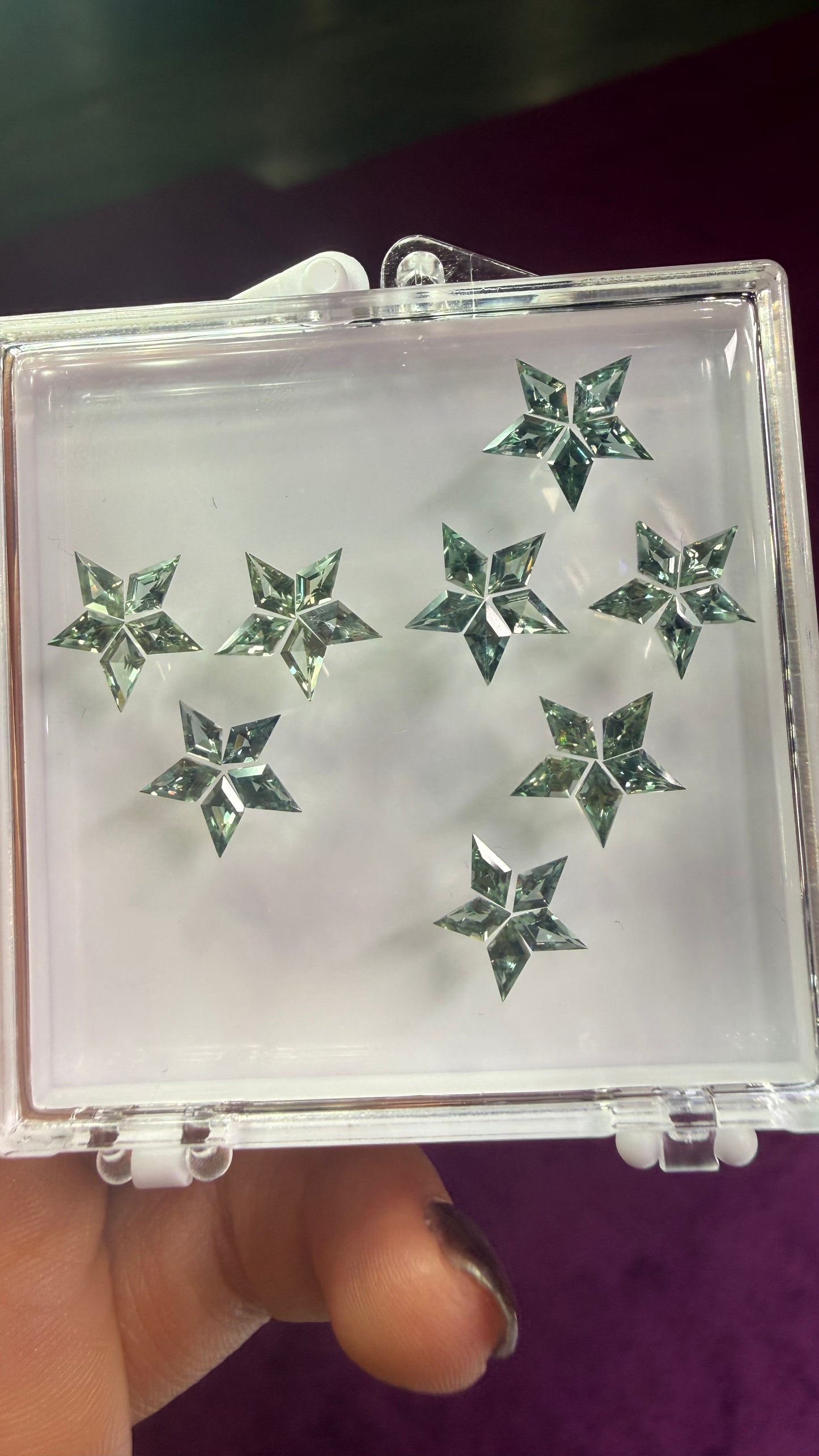 ESPECIAL EXPO / PRE-ORDER / Aretes Estrella Rompecabezas de Zafiros Azul Verdosos