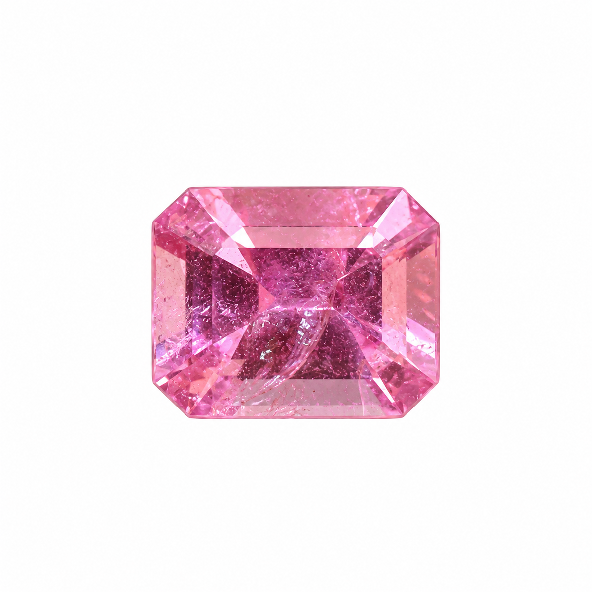 C1-15 / Zafiro Rosa Opalescente Corte Esmeralda de 0.82ct / Medidas: 6.00 x 5.00mm