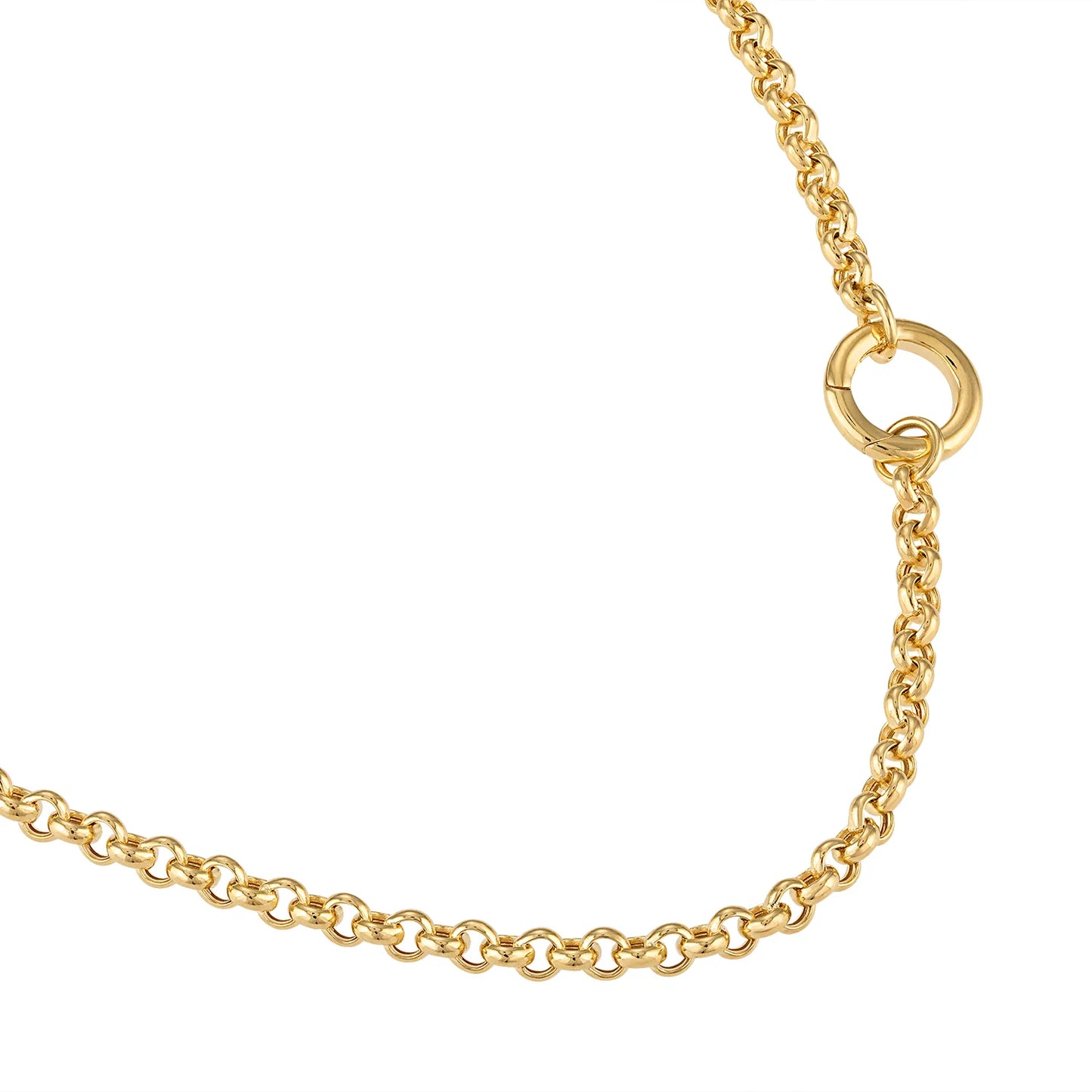 Cadena Rolo con Conector para Charms Semi Hueca