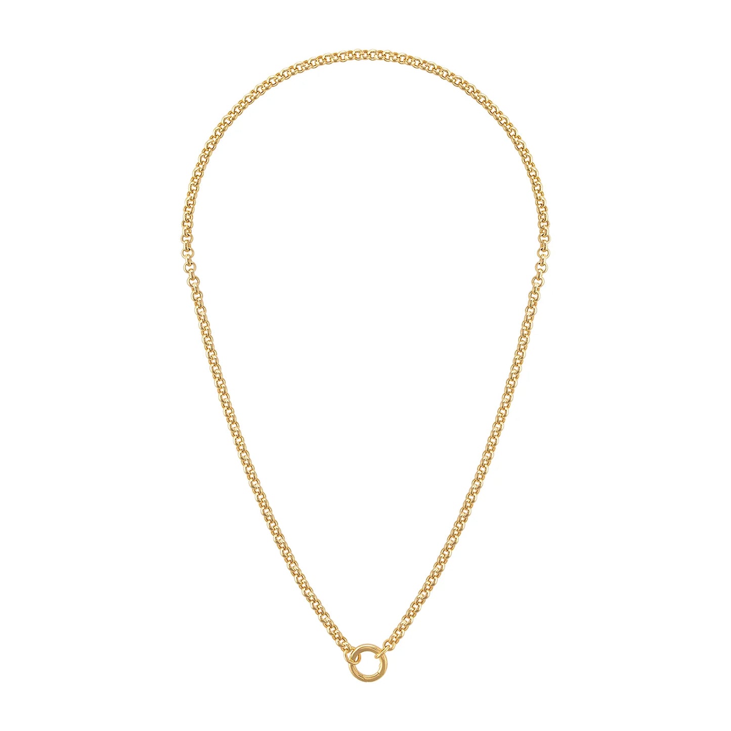 Cadena Rolo con Conector para Charms Semi Hueca