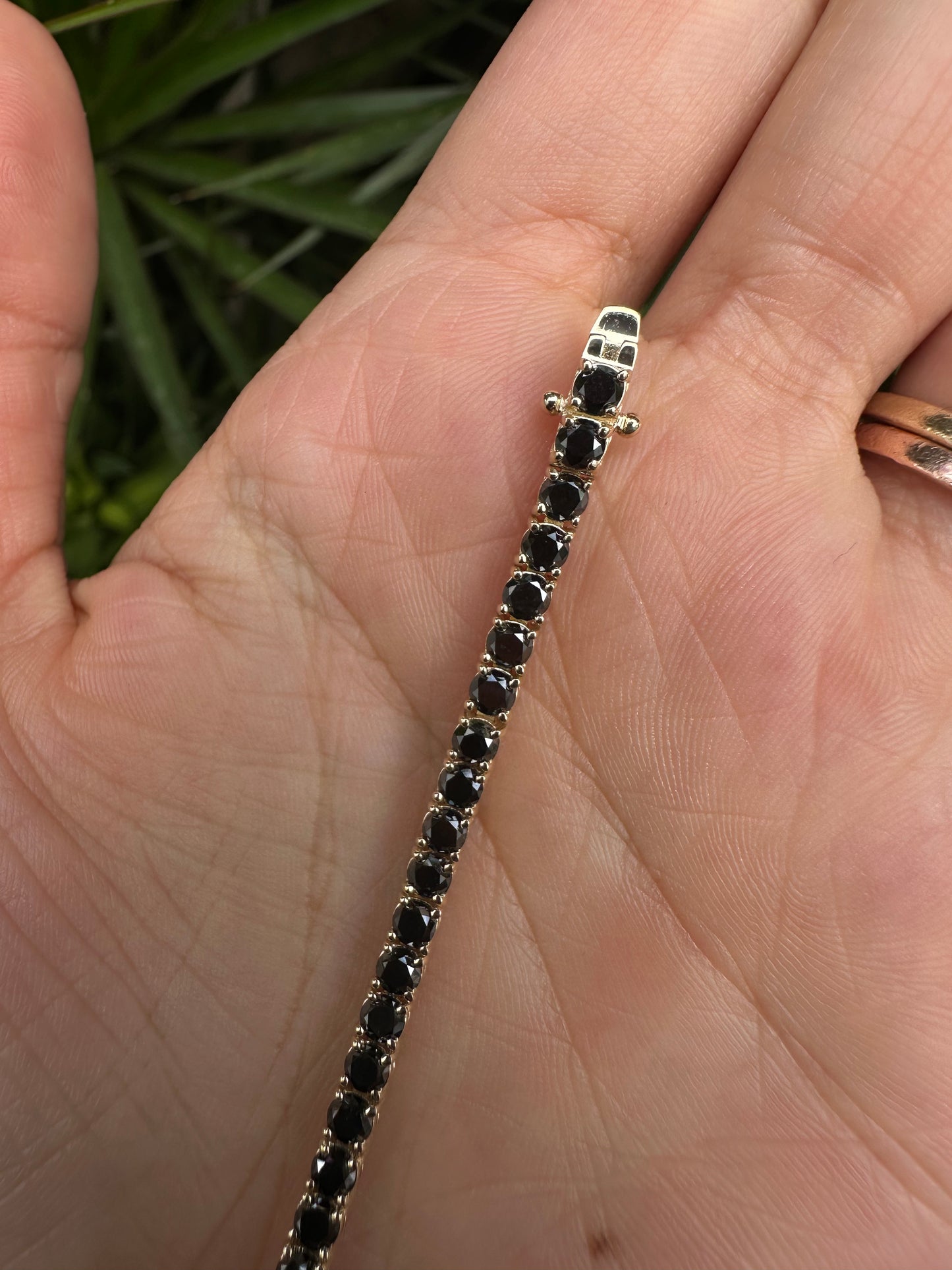 ENTREGA INMEDIATA / PIEZA ÚNICA / Pulsera Tenis de Diamante Negro 3mm / 19cm