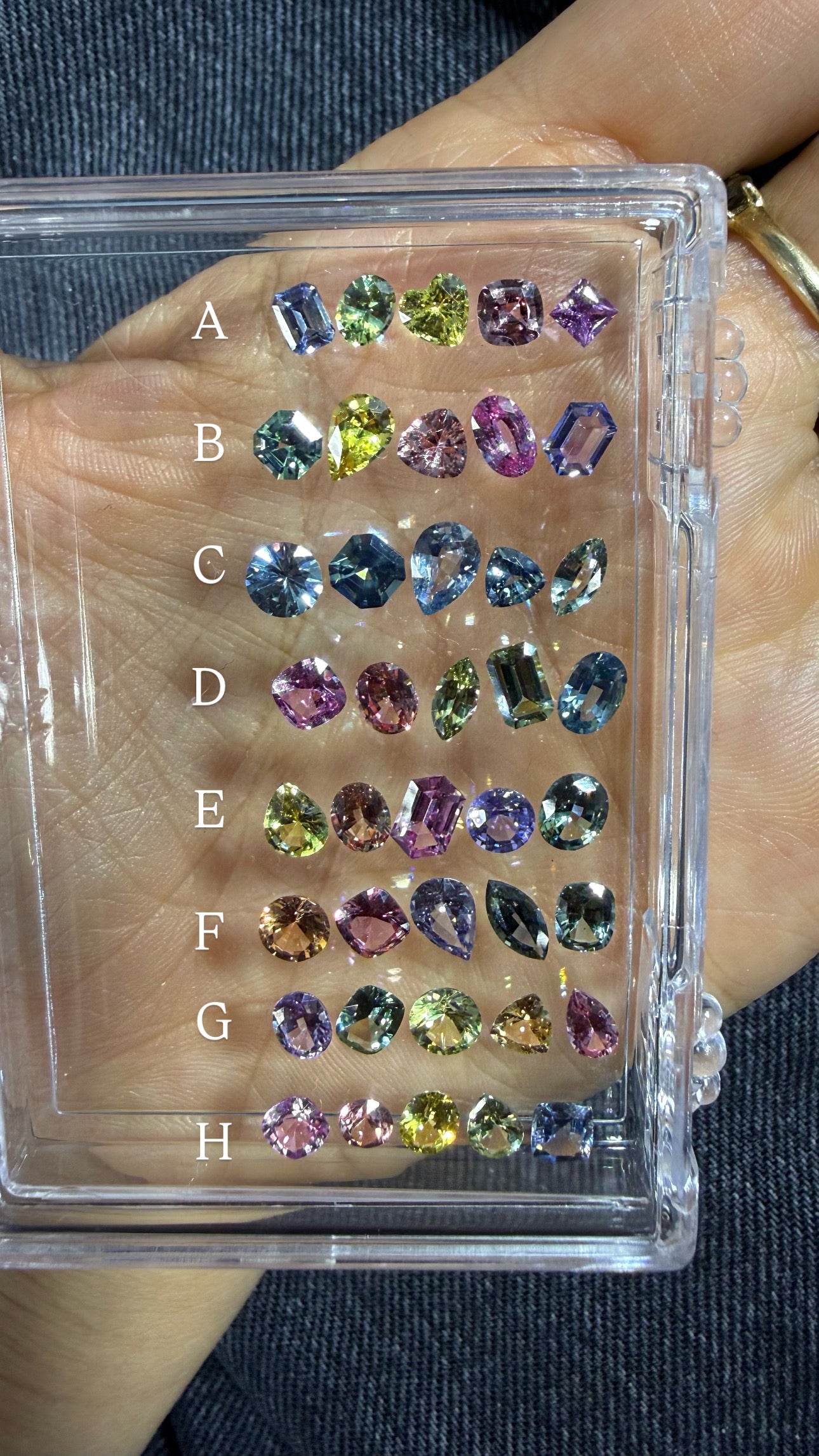 Media Churumbela de Zafiros Arcoíris Multishape (16 piezas)