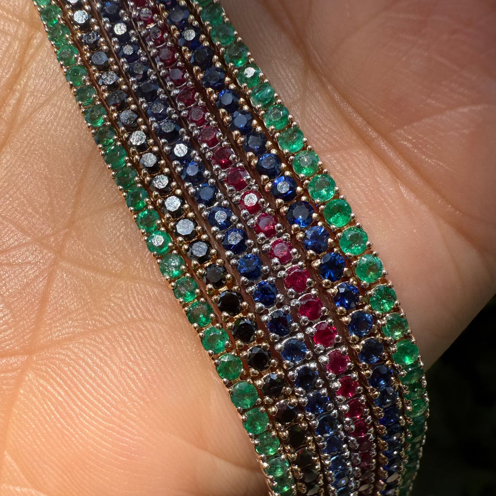 
                      
                        Pulsera Tenis de Esmeralda, Rubí o Zafiro 2mm
                      
                    