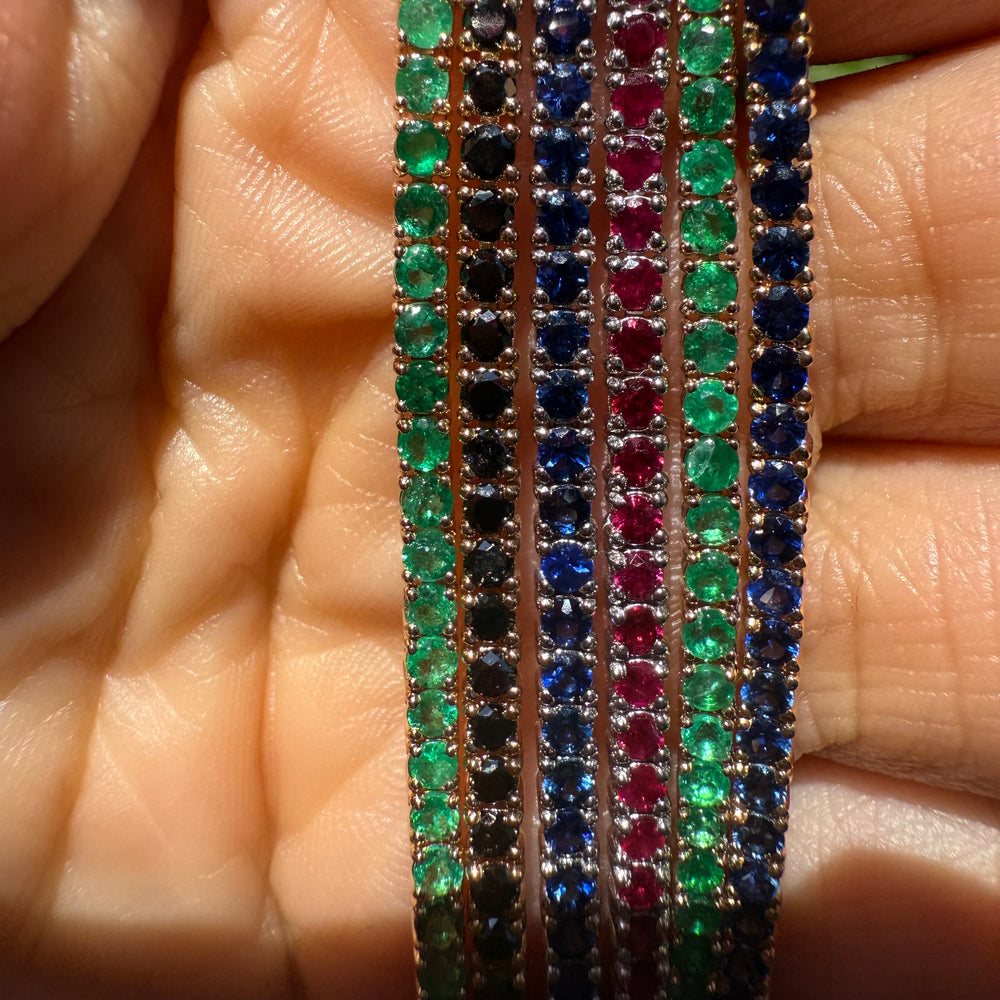 
                      
                        Pulsera Tenis de Esmeralda, Rubí o Zafiro 2mm
                      
                    