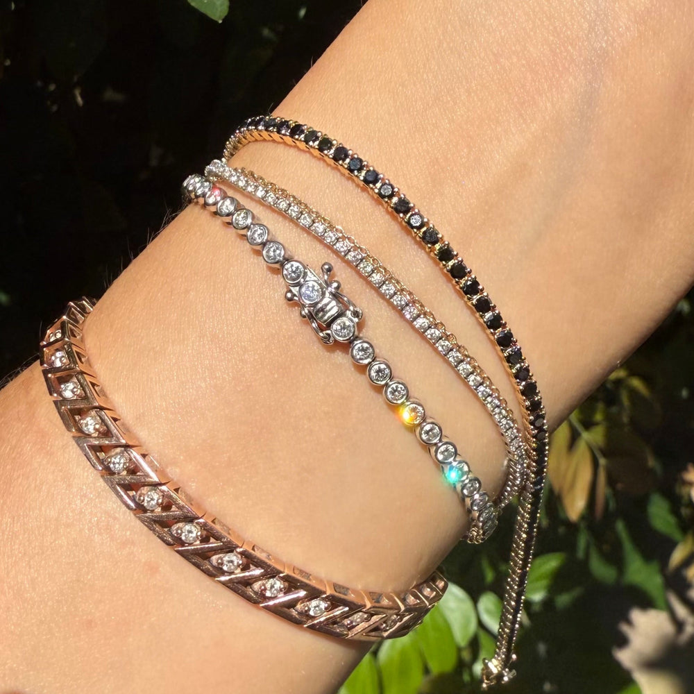 Pulsera Tenis de Diamante Negro 2mm