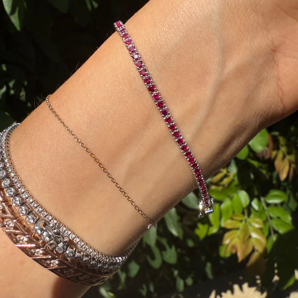 
                      
                        Pulsera Tenis de Esmeralda, Rubí o Zafiro 2mm
                      
                    