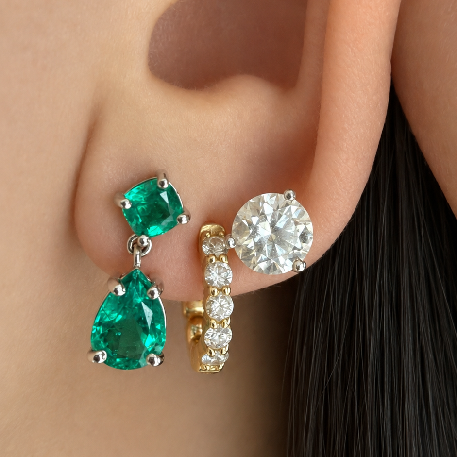 Par de Aretes de Esmeralda Angelina