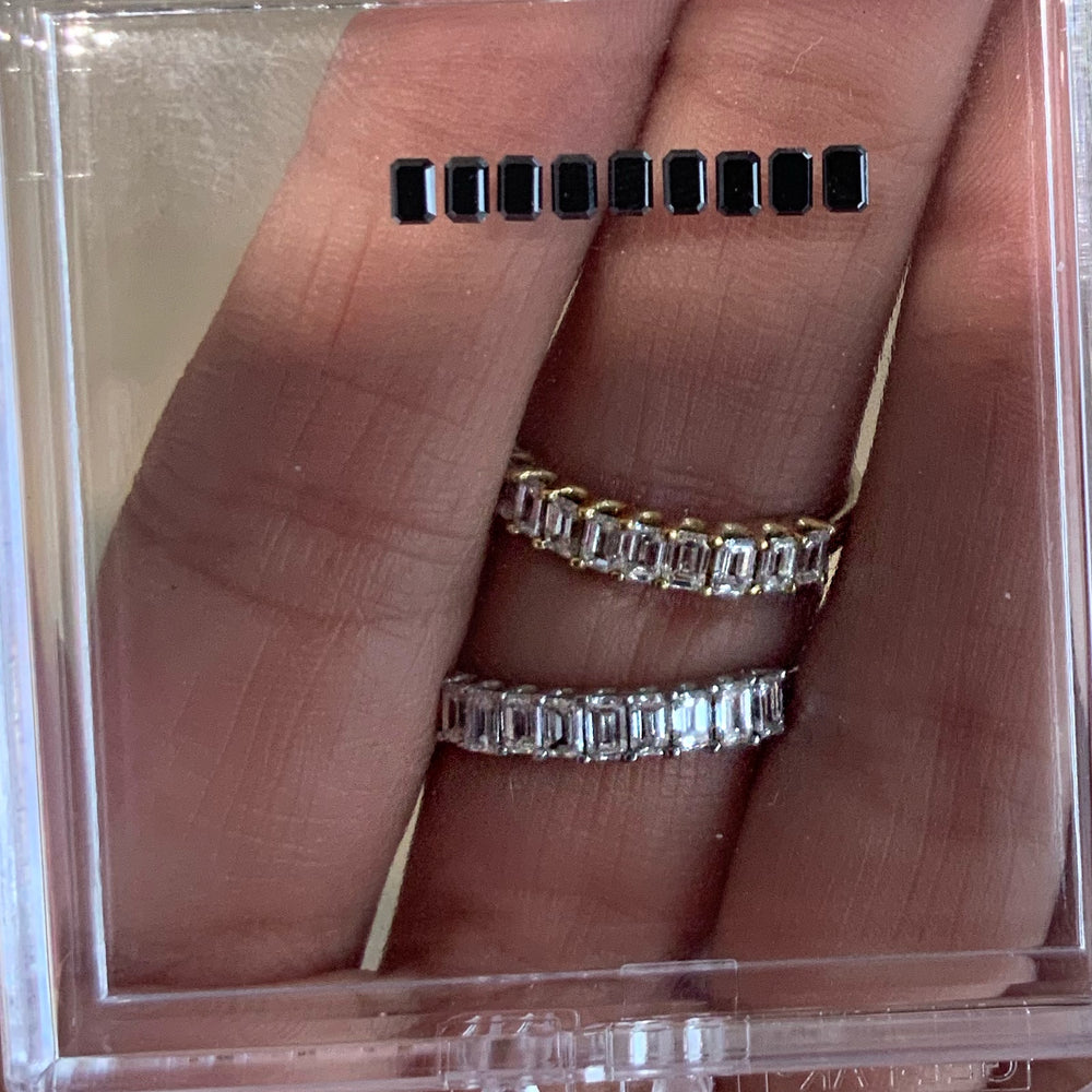 
                      
                        Half Churumbela emerald cut diamonds 0.10ct each
                      
                    