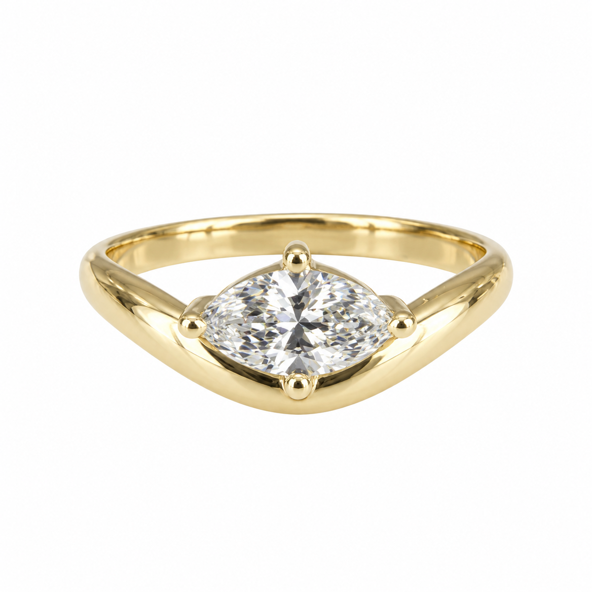 Anillo Curvo Diamante Marquise 0.50ct